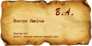 Boros Amina névjegykártya